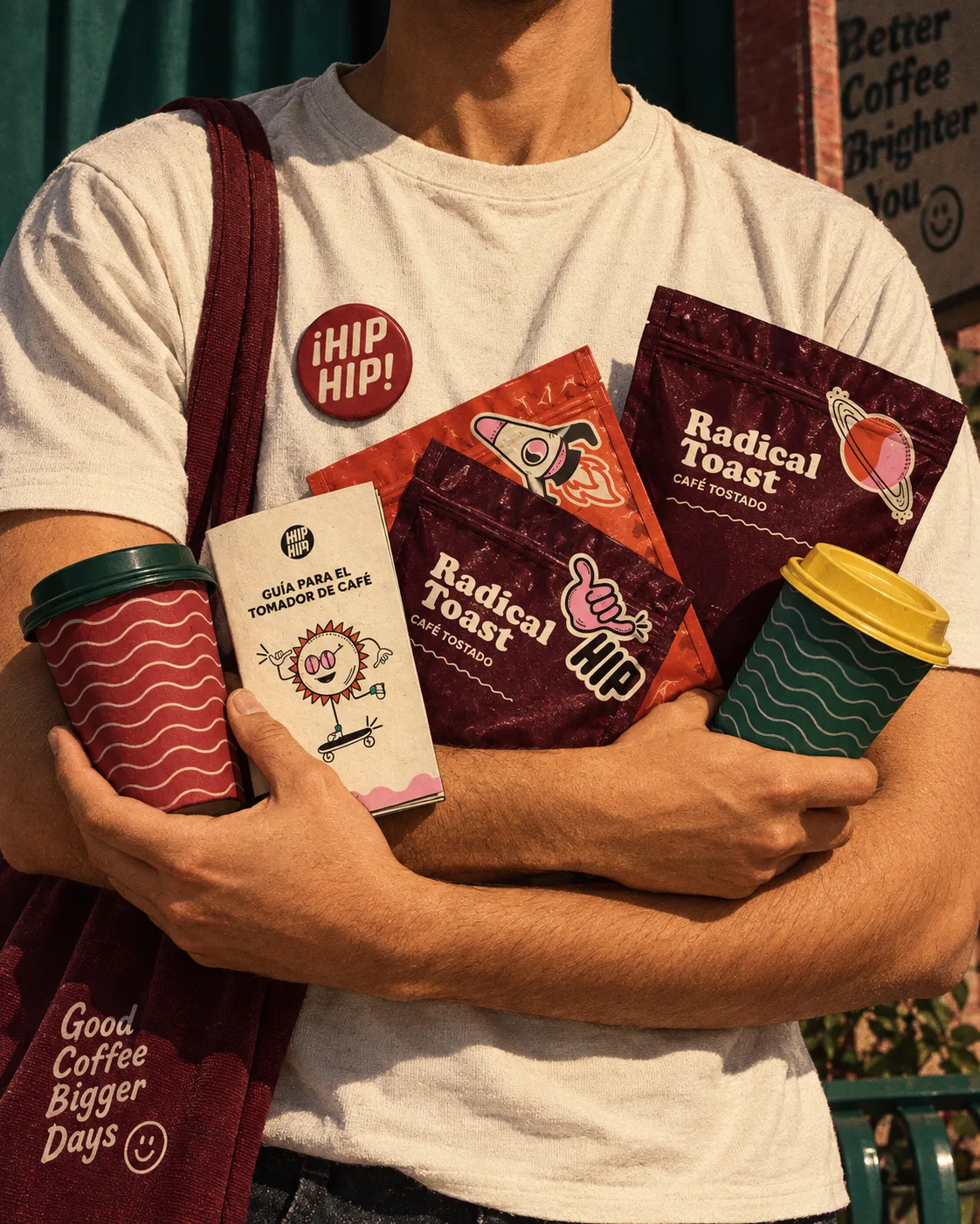 Illustrated packaged coffee products